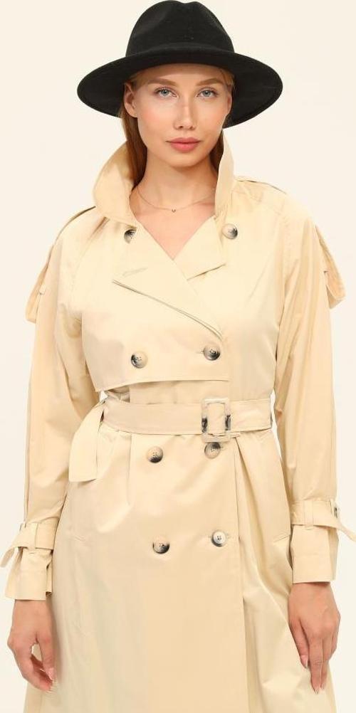 Reglan Kollu Mevsimlik Pamuklu Gabardin Trençkot
