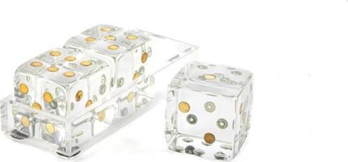 Clear Akrilik Dek 3lü Zar Seti 16x6x6cm