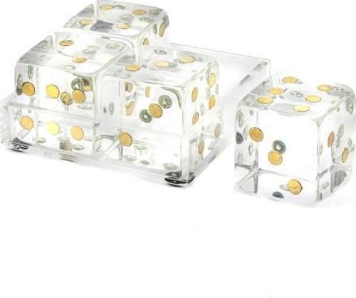 Clear Akrilik Dek 4lü Zar Seti 11x11x6cm