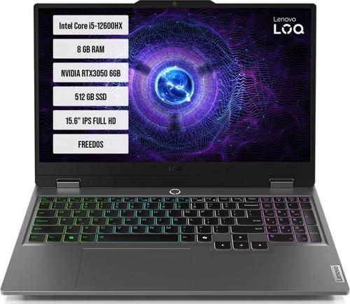 LOQ 15IAX9 INTEL CORE I5-12600HX 8GB DDR5 512GB SSD 6GB GDDR6 RTX3050 15.6"FHD IPS 144Hz F.DOS NB.LENOVO 83GS00PD