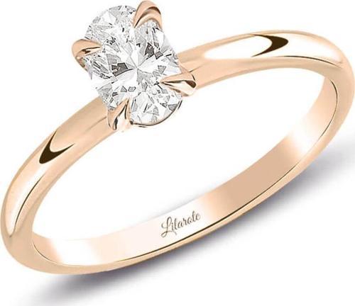 0.40 Ct Pırlanta Oval Tektaş Rose Yüzük