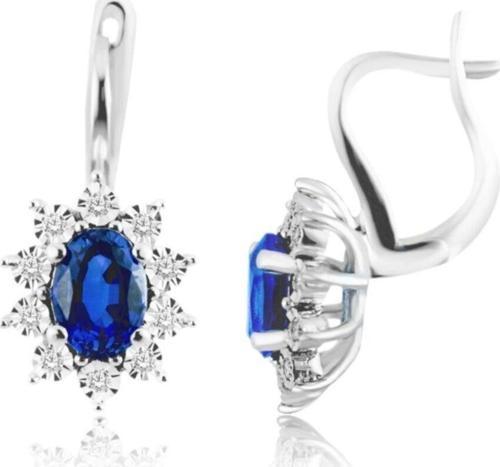 Kadın Safir Pırlantalı Küpe