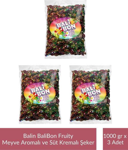 Balin Balibon Fruity Meyve Aromalı Dolgulu Şeker 1000 gr x 3 Adet