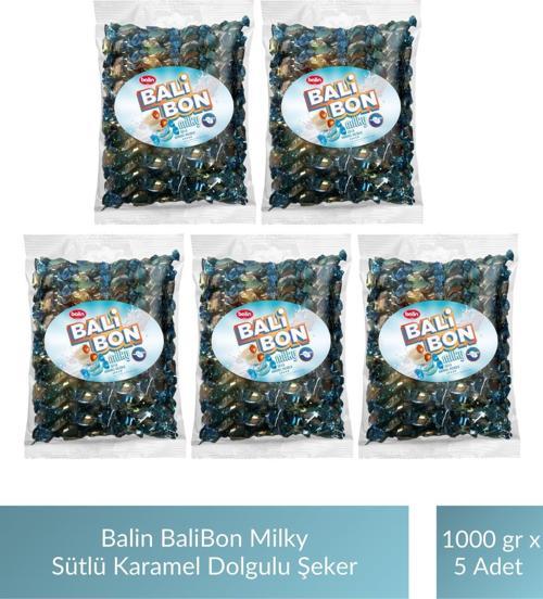 Balin Balibon Milky Sütlü Karamel Dolgulu Şeker 1000 gr x 5 Adet