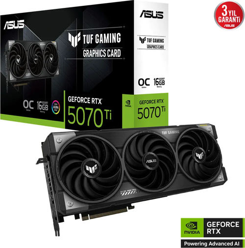 TUF-RTX5070TI-O16G-GAMING, 16Gb, 256Bit, GDDR7, 2xHDMI, 3xDP GAMING Ekran Kartı