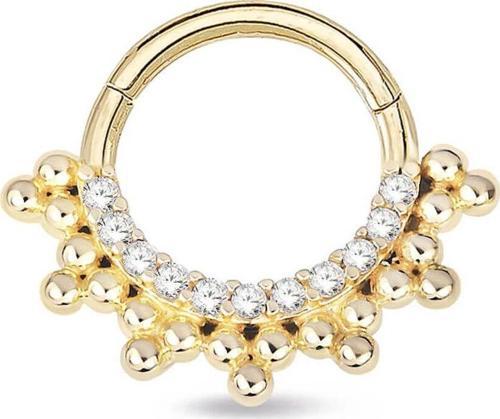 Top Toplu Sıra Taşlı Altın Helix Piercing