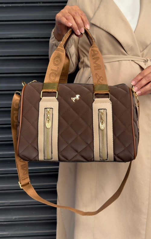 Polo Kadın Kapitone Büyük Boy El Ve Omuz Silindir Model Çanta Tyc073823 Kahverengi