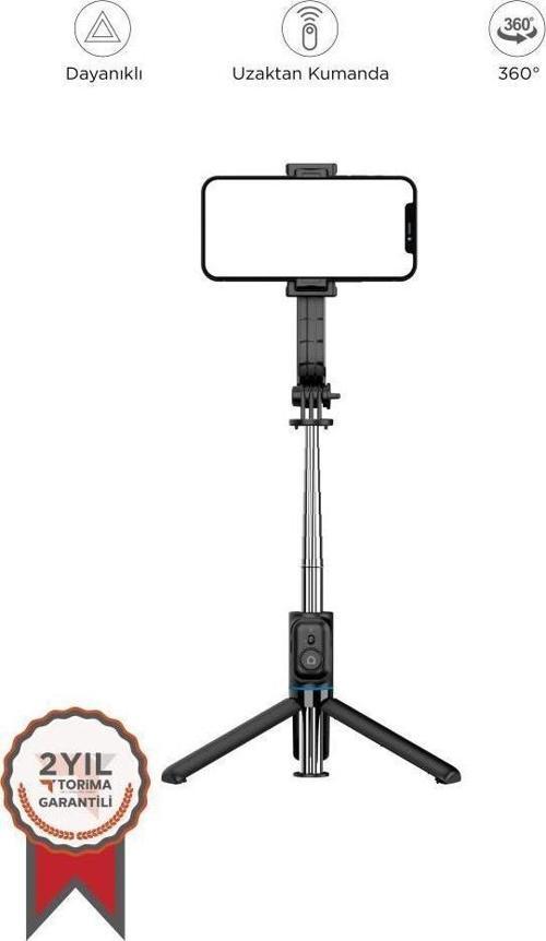 C01 Çok Amaçlı Tripod Kumandalı Selfie Çubuğu Siyah
