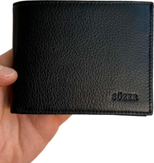 Siyah Hakiki Deri Yatay Model Klasik Erkek Cüzdan - SD3012