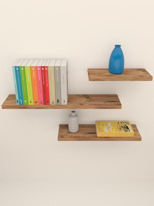Duvar Rafi Atlantik Çam 3 Lü Raf 60x14 cm