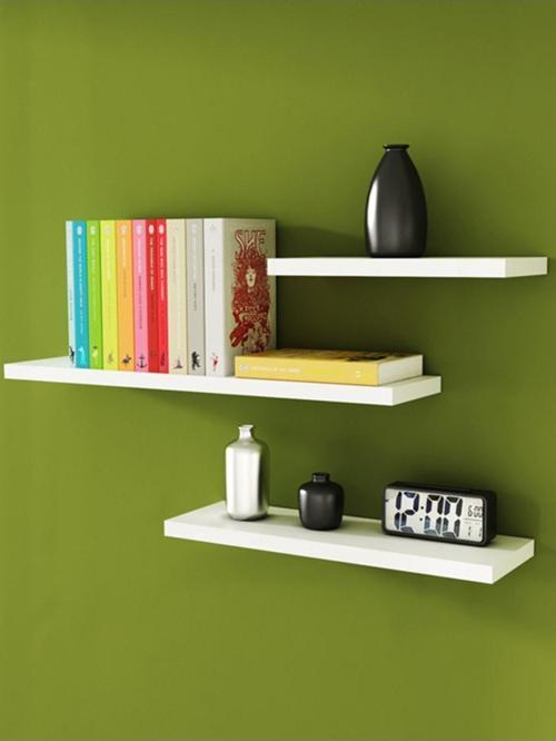 Duvar Rafı Beyaz 3 Lü Raf 60x14 cm