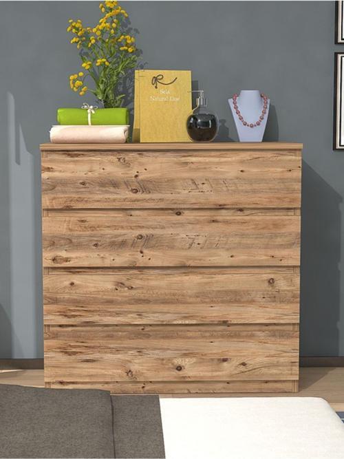 Umut Atlantik Cam 80 Cm 4 Çekmeceli Şifonyer 80x45 cm