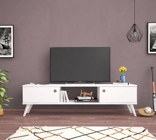 Emre Beyaz 140 Cm Tv Sehpası Tv Ünitesi 140x30 cm