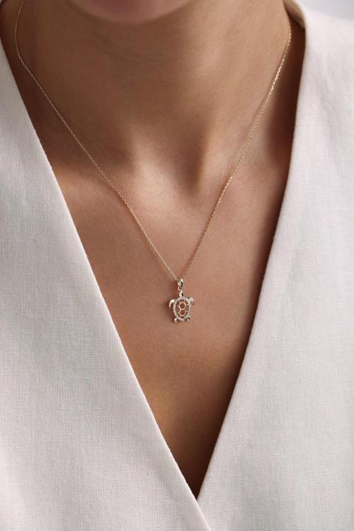 Turtle Taşlı Kaplumbağa Kolye