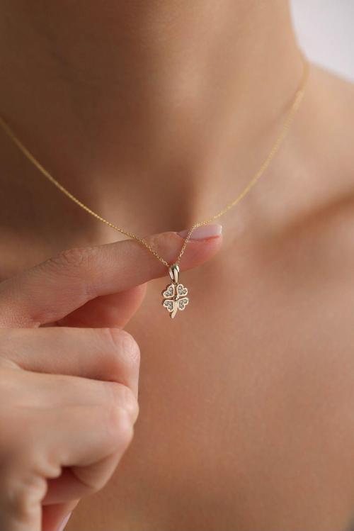 Taşlı Minio Yonca Kolye 50 cm