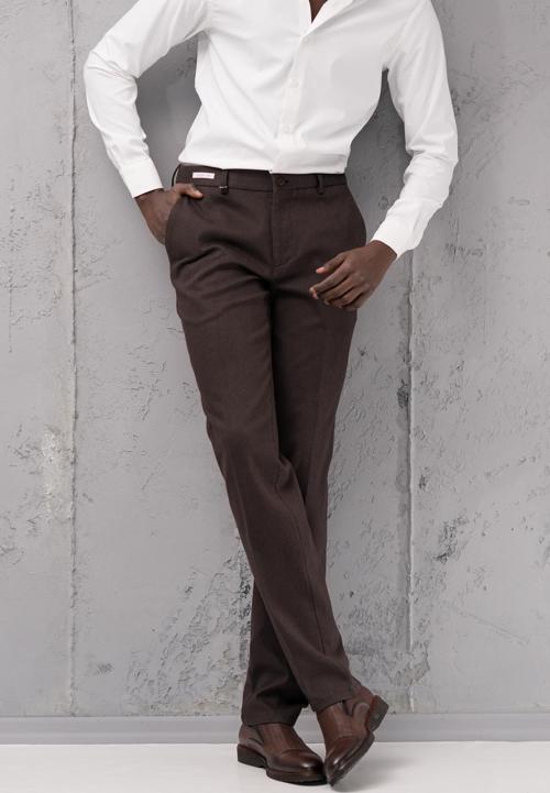 Regular Fit Düz Kalın Kışlık Gabardin Yan Cepli Pantolon