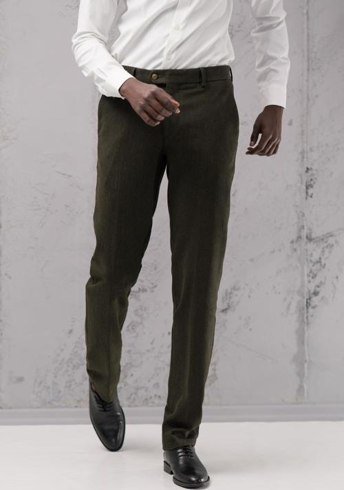 Regular Fit Düz Kalın Kışlık Gabardin Yan Cepli Pantolon