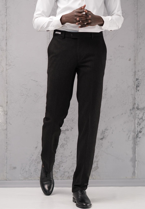 Regular Fit Düz Kalın Kışlık Gabardin Yan Cepli Pantolon