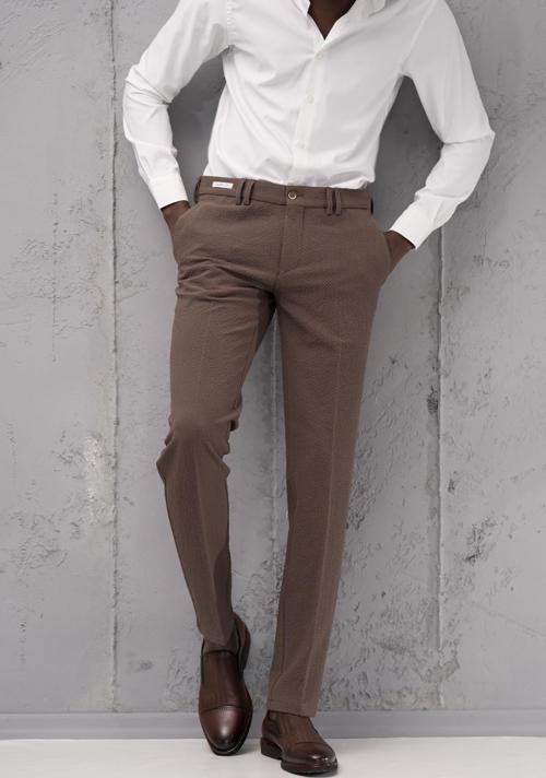 Regular Fit Yan Cepli Kışlık Gofre Kumaş Pantolon