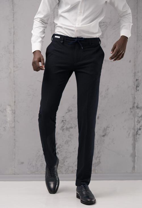 Regular Fit Yan Cepli Kışlık Gofre Kumaş Pantolon