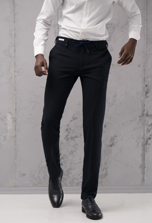 Regular Fit Yan Cepli Kışlık Gofre Kumaş Pantolon