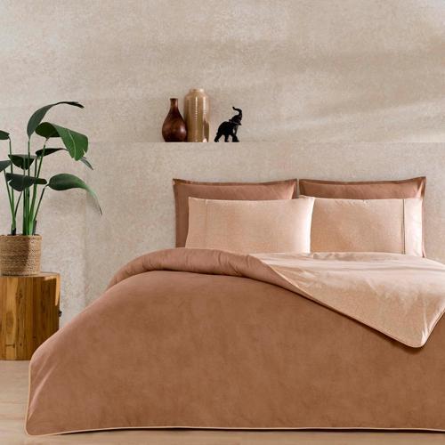 Riven Biyeli Tek Kişilik Nevresim Takımı Taba