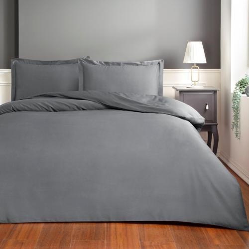 Saten Basic King Size Nevresim Takımı Antrasit