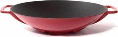 Wok Tava 35 Cm Kırmızı Demir Döküm