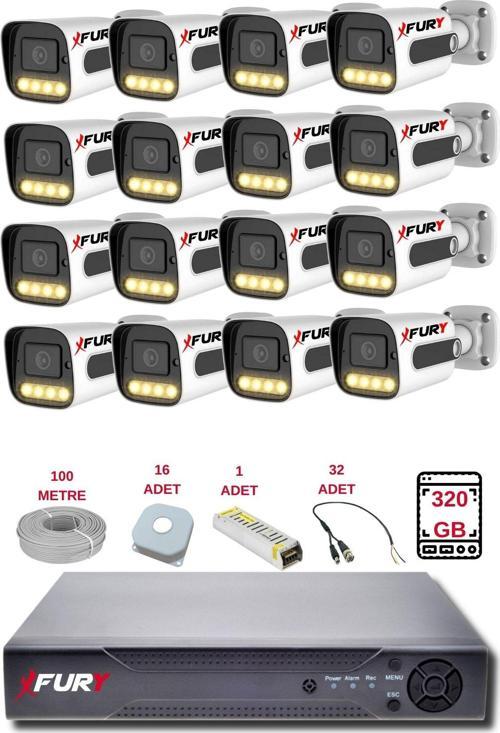 16 Kameralı Set Full HD Gece Renkli Görüş-Cepten İzle-Su Geçirmez Güvenlik Kamerası Seti 320GB