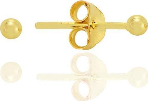 Gümüş altın yaldızlı 2 mm gümüş top küpe [barcode]