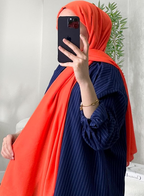 Oranj Kraş Pamuk Şal Oranj