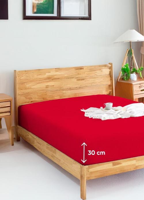 Penye Lastikli Çarşaf Pamuklu Jersey Tek Kişilik 100x200cm Bordo