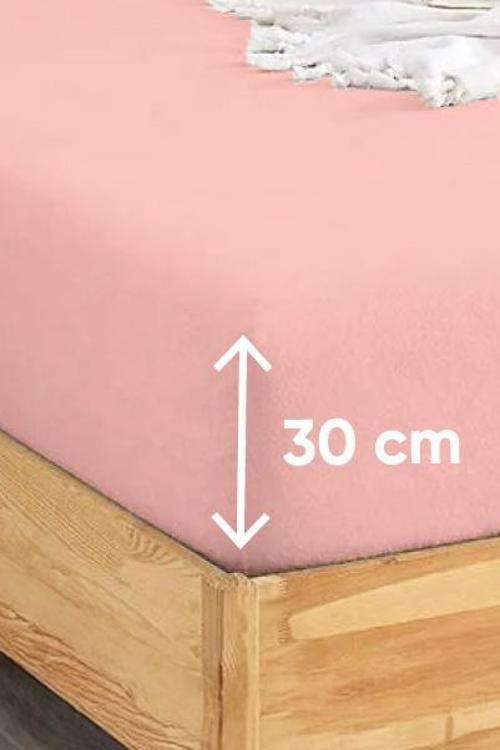Penye Lastikli Çarşaf Pamuklu Jersey Tek Kişilik 100x200cm Pembe