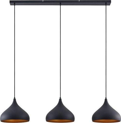 Retro Dekoratif Metal Masa Üstü  3 Lü Gri Rustik Dekoratif Sarkıt Avize 100 cm