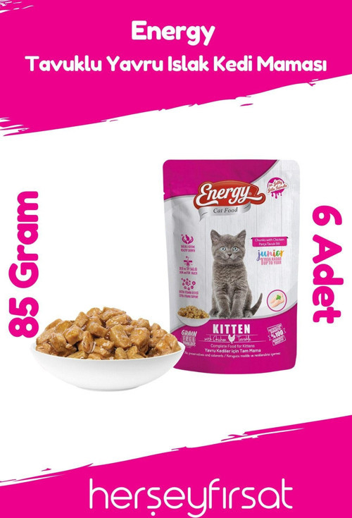 Tavuklu Islak Yavru Kedi Maması 85 Gram-6 Adet