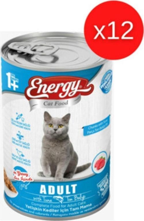 Cat Food Ton Balıklı Yetişkin Konserve Islak Kedi Maması – 415 Gram 12 Adet