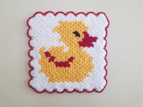 Banyo Bebek El Örme Lifi Yün Çirkin Ördek Desenli Gs Renk