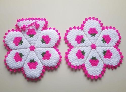Banyo El Örmesi Yün Lifi 2'Li Set Takım - Pembe
