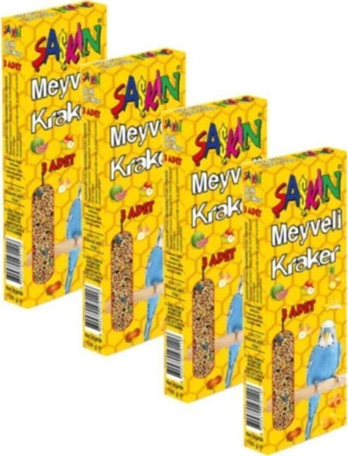 Şaşkın Meyveli Muhabbet Kuşu Krakeri-4 Adet- 400 Gram - 12 Kraker