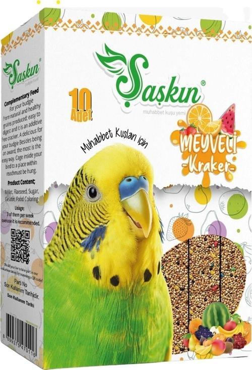 Şaşkın Muhabbet Kuşu Meyveli Kraker-10 Adet