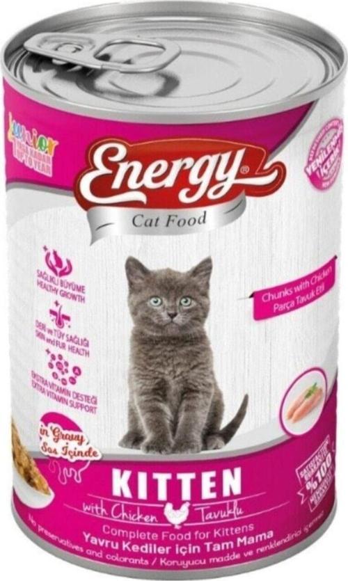 Pet Food Energy Tavuklu Yavru Islak Konserve Maması 415 Gram 80 Adet