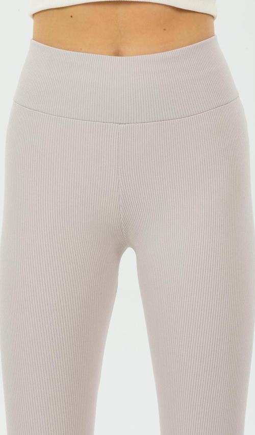 Yüksek Bel, Fitilli, Toparlayıcı interlok Beli Lastikli Örme Kadın Tayt