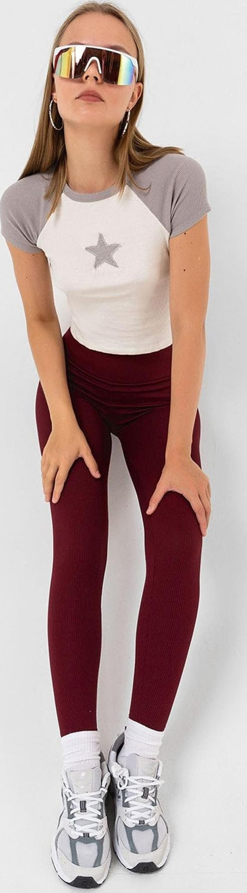 Yüksek Bel, Fitilli, Toparlayıcı interlok Beli Lastikli Örme Kadın Tayt