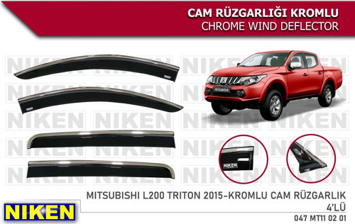 Mitsubishi L200 Trition Kromlu Cam Rüzgarlığı Niken 2015+