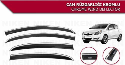 Opel Corsa D Kromlu Cam Rüzgarlığı Niken 2007 sonrası uyumlu