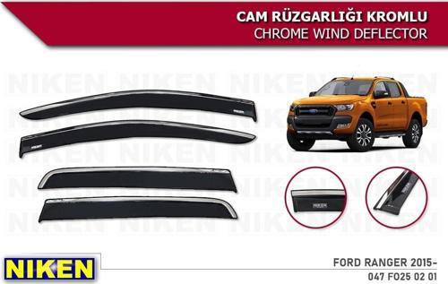 Ford Ranger Kromlu Cam Rüzgarlığı Niken 2015+