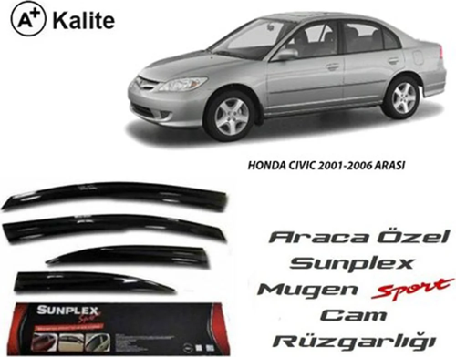Honda Civic Mugen Cam Rüzgarlığı 2001-2006 arası 4'lü Sunplex