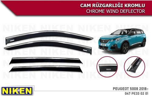 Peugeot 5008 Kromlu Cam Rüzgarlığı Niken 2017+