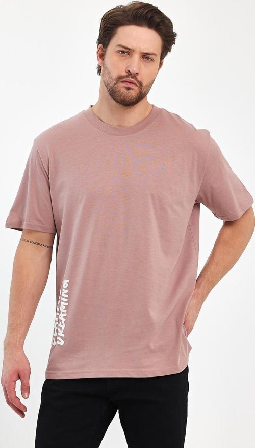 Erkek Arkası Rodi Baskılı Bisiklet Yaka T-shirt 2750