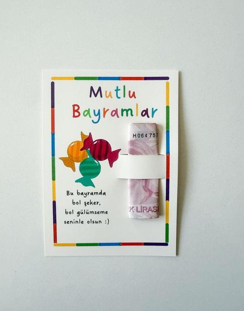 20 Adet Bayram Tebrik Kartı - Bayram Harçlık Kartı - Kurban Bayramı - Ramazan Bayramı Model 2